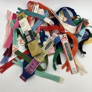 Vintage Zippers Lot of Mixed Brands Colors & Lengths Talon Ziplon Coats & More